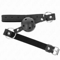 Comprar KINK - MORDAZA DE BOLA 4.5 CM NEGRA DURA HUECA MODELO 1 63.5 X 2 CM al mejor precio - Envíos Discretos