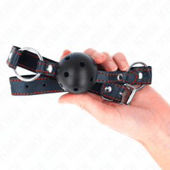 Comprar KINK - MORDAZA DE BOLA 4.5 CM NEGRA DURA HUECA MODELO 2 65 x 2.5 CM al mejor precio - Envíos Discretos
