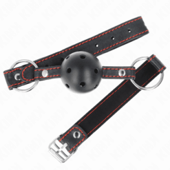 Comprar KINK - MORDAZA DE BOLA 4.5 CM NEGRA DURA HUECA MODELO 2 65 x 2.5 CM al mejor precio - Envíos Discretos