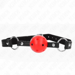 Comprar KINK - MORDAZA DE BOLA 4.5 CM ROJA DURA HUECA MODELO 1 63.5 X 2 CM al mejor precio - Envíos Discretos