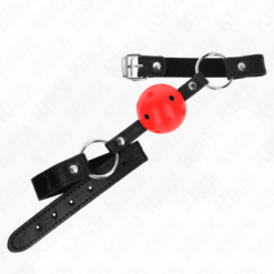 Comprar KINK - MORDAZA DE BOLA 4.5 CM ROJA DURA HUECA MODELO 1 63.5 X 2 CM al mejor precio - Envíos Discretos