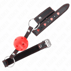 Comprar KINK - MORDAZA DE BOLA 4.5 CM ROJA DURA HUECA MODELO 2 65 x 2.5 CM al mejor precio - Envíos Discretos