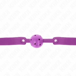 Comprar KINK - MORDAZA DE BOLA 4.5 CM TRANSPIRABLE MORADO 65 x 2.5 CM al mejor precio - Envíos Discretos