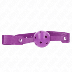 Comprar KINK - MORDAZA DE BOLA 4.5 CM TRANSPIRABLE MORADO 65 x 2.5 CM al mejor precio - Envíos Discretos