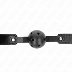 Comprar KINK - MORDAZA DE BOLA 4.5 CM TRANSPIRABLE NEGRO 65 x 2.5 CM al mejor precio - Envíos Discretos