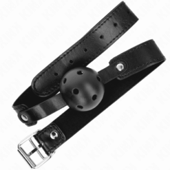 Comprar KINK - MORDAZA DE BOLA 4.5 CM TRANSPIRABLE NEGRO 65 x 2.5 CM al mejor precio - Envíos Discretos