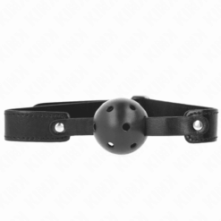 Comprar KINK - MORDAZA DE BOLA 4.5 CM TRANSPIRABLE NEGRO 65 x 2.5 CM al mejor precio - Envíos Discretos