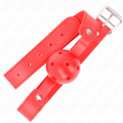 Comprar KINK - MORDAZA DE BOLA 4.5 CM TRANSPIRABLE ROJO 65 x 2.5 CM al mejor precio - Envíos Discretos