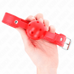 Comprar KINK - MORDAZA DE BOLA 4.5 CM TRANSPIRABLE ROJO 65 x 2.5 CM al mejor precio - Envíos Discretos