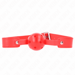 Comprar KINK - MORDAZA DE BOLA 4.5 CM TRANSPIRABLE ROJO 65 x 2.5 CM al mejor precio - Envíos Discretos