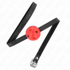Comprar KINK - MORDAZA DE BOLA 4.5 CM TRANSPIRABLE SIMPLICITY ROJO 62 x 1.5 CM al mejor precio - Envíos Discretos
