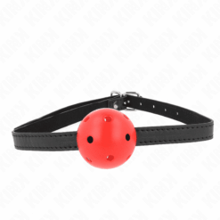 Comprar KINK - MORDAZA DE BOLA 4.5 CM TRANSPIRABLE SIMPLICITY ROJO 62 x 1.5 CM al mejor precio - Envíos Discretos