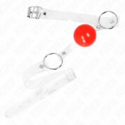 Comprar KINK - MORDAZA DE BOLA ROJA DE PVC TRANSPARENTE AJUSTABLE al mejor precio - Envíos Discretos