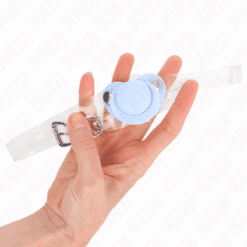 Comprar KINK - MORDAZA FORMA CHUPETE 5.5 x 4 CM CELESTE AJUSTABLE 43-60 CM al mejor precio - Envíos Discretos