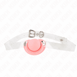 Comprar KINK - MORDAZA FORMA CHUPETE 5.5 x 4 CM ROSA AJUSTABLE 43-60 CM al mejor precio - Envíos Discretos