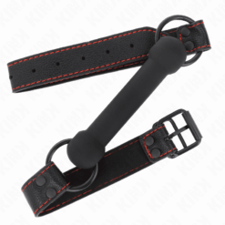 Comprar KINK - MORDAZA FORMA DE HUESO CON CORREA POLIPIEL NEGRO AJUSTABLE 41-57 CM al mejor precio - Envíos Discretos