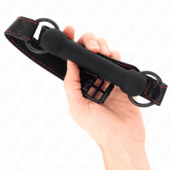 Comprar KINK - MORDAZA FORMA DE HUESO CON CORREA POLIPIEL NEGRO AJUSTABLE 41-57 CM al mejor precio - Envíos Discretos