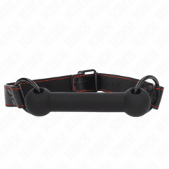 Comprar KINK - MORDAZA FORMA DE HUESO CON CORREA POLIPIEL NEGRO AJUSTABLE 41-57 CM al mejor precio - Envíos Discretos