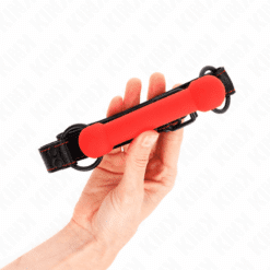 Comprar KINK - MORDAZA FORMA DE HUESO CON CORREA POLIPIEL ROJO AJUSTABLE 41-57 CM al mejor precio - Envíos Discretos