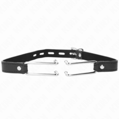 Comprar KINK - MORDAZA GANCHO DE METAL 11.5 CM CON CORREA DE POLIPIEL AJUSTABLE 39-58 CM X 2 CM al mejor precio - Envíos Discretos