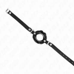 Comprar KINK - MORDAZA LABIAL 8 CM CON CORREA DE POLIPIEL NEGRO 63 x 2 CM AJUSTABLE 39-58 CM al mejor precio - Envíos Discretos