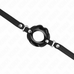 Comprar KINK - MORDAZA LABIAL 8 CM CON CORREA DE POLIPIEL NEGRO 63 x 2 CM AJUSTABLE 39-58 CM al mejor precio - Envíos Discretos