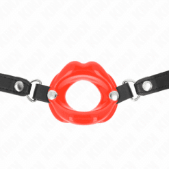 Comprar KINK - MORDAZA LABIAL 8 CM CON CORREA DE POLIPIEL ROJO 63 x 2 CM AJUSTABLE 39-58 CM al mejor precio - Envíos Discretos