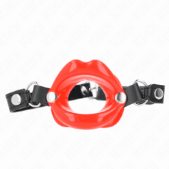 Comprar KINK - MORDAZA LABIAL 8 CM CON CORREA DE POLIPIEL ROJO 63 x 2 CM AJUSTABLE 39-58 CM al mejor precio - Envíos Discretos