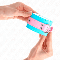 Comprar KINK - MUÑEQUERAS CHIC AZUL / ROSA AJUSTABLE 16-28 CM X 5 CM al mejor precio - Envíos Discretos