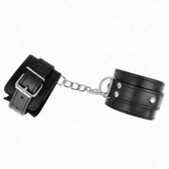 Comprar KINK - MUÑEQUERAS CON 3 ANILLAS EN D AJUSTABLE NEGRO 17.5-25 CM X 6 CM al mejor precio - Envíos Discretos