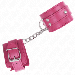 Comprar KINK - MUÑEQUERAS CON 3 ANILLAS EN D AJUSTABLE ROSA 17.5-25 CM X 6 CM al mejor precio - Envíos Discretos