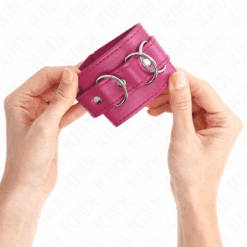 Comprar KINK - MUÑEQUERAS CON 3 ANILLAS EN D AJUSTABLE ROSA 17.5-25 CM X 6 CM al mejor precio - Envíos Discretos