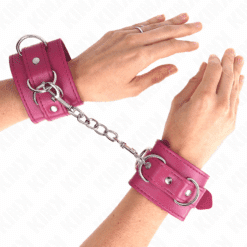 Comprar KINK - MUÑEQUERAS CON 3 ANILLAS EN D AJUSTABLE ROSA 17.5-25 CM X 6 CM al mejor precio - Envíos Discretos