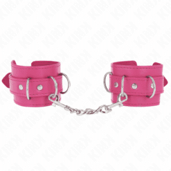 Comprar KINK - MUÑEQUERAS CON 3 ANILLAS EN D AJUSTABLE ROSA 17.5-25 CM X 6 CM al mejor precio - Envíos Discretos