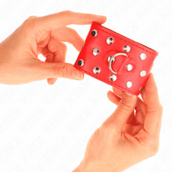 Comprar KINK - MUÑEQUERAS CON CIERRE A PRESIÓN LLENO DE TACHUELAS AJUSTABLE ROJO 19-24 CM X 5.5 CM al mejor precio - Envíos Discretos