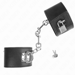 Comprar KINK - MUÑEQUERAS CON CIERRE CANDADO NEGRO AJUSTABLE 16-23 CM X 5.5 CM al mejor precio - Envíos Discretos