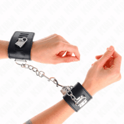 Comprar KINK - MUÑEQUERAS CON CIERRE CANDADO NEGRO AJUSTABLE 16-23 CM X 5.5 CM al mejor precio - Envíos Discretos