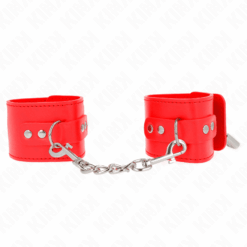 Comprar KINK - MUÑEQUERAS CON CIERRE CANDADO ROJO AJUSTABLE 16-23 CM X 5.5 CM al mejor precio - Envíos Discretos