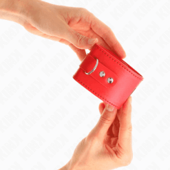Comprar KINK - MUÑEQUERAS CON CIERRE CANDADO ROJO AJUSTABLE 16-23 CM X 5.5 CM al mejor precio - Envíos Discretos