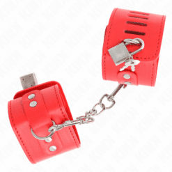 Comprar KINK - MUÑEQUERAS CON CIERRE CANDADO ROJO AJUSTABLE 16-23 CM X 5.5 CM al mejor precio - Envíos Discretos