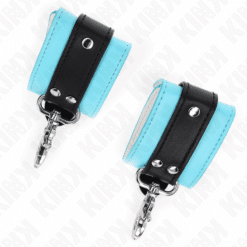 Comprar KINK - MUÑEQUERAS CON CIERRE PREMIUM NEGRO / AZUL AJUSTABLE 21-28 CM X 5.5 CM al mejor precio - Envíos Discretos