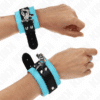 Comprar KINK - MUÑEQUERAS CON CIERRE PREMIUM NEGRO / AZUL AJUSTABLE 21-28 CM X 5.5 CM al mejor precio - Envíos Discretos