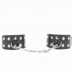 Comprar KINK - MUÑEQUERAS CON DOBLE LÍNEA DE TACHUELAS AJUSTABLE NEGRO al mejor precio - Envíos Discretos