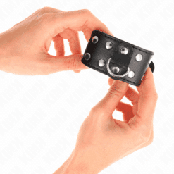 Comprar KINK - MUÑEQUERAS CON DOBLE LÍNEA DE TACHUELAS AJUSTABLE NEGRO al mejor precio - Envíos Discretos