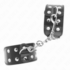 Comprar KINK - MUÑEQUERAS CON DOBLE LÍNEA DE TACHUELAS AJUSTABLE NEGRO al mejor precio - Envíos Discretos