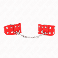Comprar KINK - MUÑEQUERAS CON DOBLE LÍNEA DE TACHUELAS AJUSTABLE ROJO al mejor precio - Envíos Discretos
