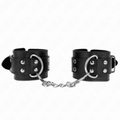Comprar KINK - MUÑEQUERAS CON DOBLE LÍNEA DE TACHUELAS NEGRO AUSTABLE 19-26 CM al mejor precio - Envíos Discretos