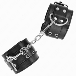 Comprar KINK - MUÑEQUERAS CON DOBLE LÍNEA DE TACHUELAS NEGRO AUSTABLE 19-26 CM al mejor precio - Envíos Discretos
