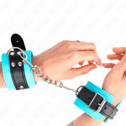 Comprar KINK - MUÑEQUERAS CON GANCHO FORRO AZUL AJUSTABLE 20-28 CM X 5.5 CM al mejor precio - Envíos Discretos