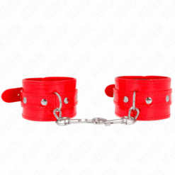 Comprar KINK - MUÑEQUERAS CON TACHUELAS ROJO AJUSTABLE 23-33 CM al mejor precio - Envíos Discretos